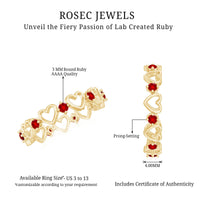 Certified Lab Created Ruby Heart Eternity Band Ring