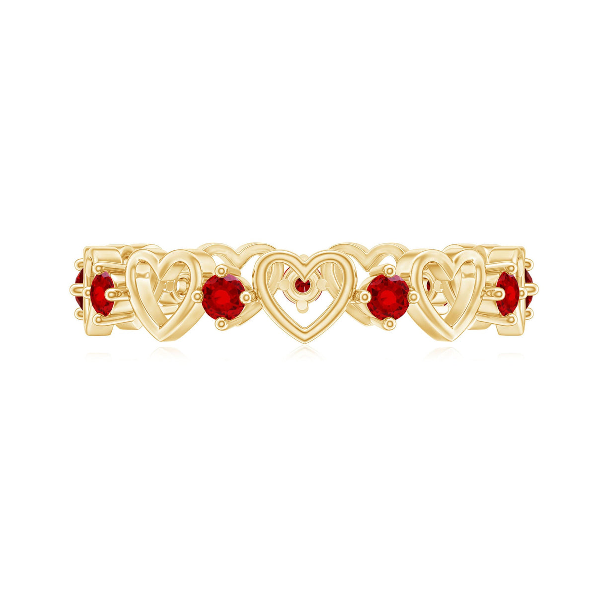 Certified Lab Created Ruby Heart Eternity Band Ring