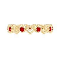 Certified Lab Created Ruby Heart Eternity Band Ring