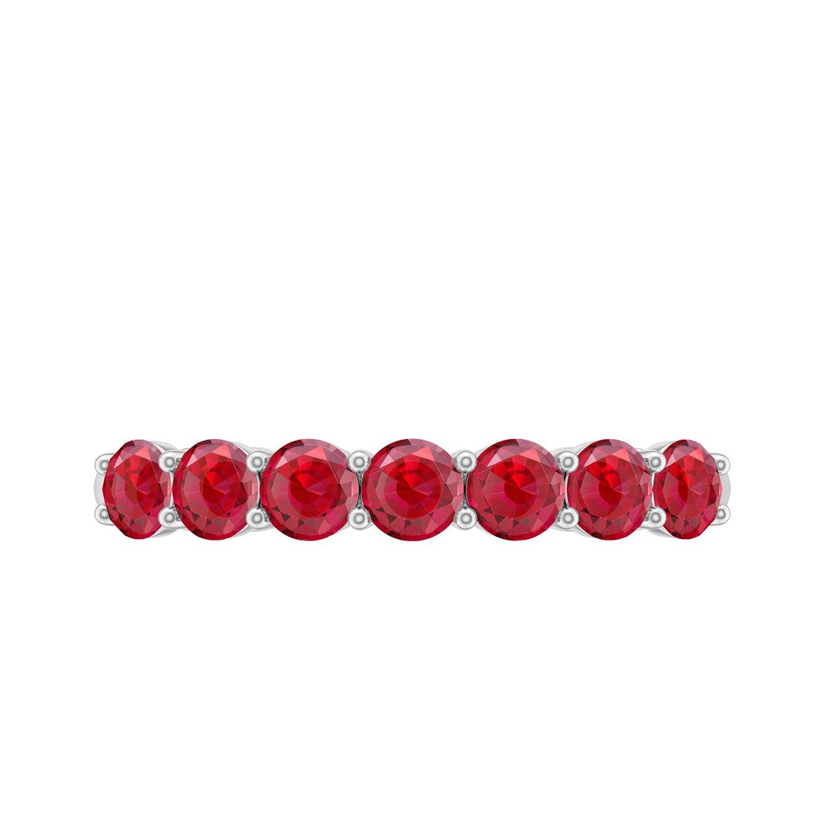 Lab Created Ruby Half Eternity Wedding Band
