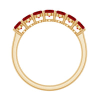 Lab Created Ruby Half Eternity Wedding Band