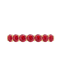 Lab Created Ruby Half Eternity Wedding Band