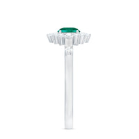 Certified Lab Grown Emerald Classic Engagement Ring with Diamond