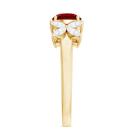 Brilliant Cut Lab Created Ruby Floral Engagement Ring with Certificate