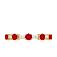 Lab Created Ruby and Diamond Half Eternity Stackable Ring