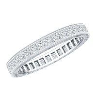 Certified Princess Cut Lab Grown Diamond Eternity Wedding Band