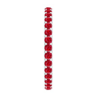 Round lab-grown ruby and diamond eternity wedding band by Rosec Jewels, showcasing a continuous circle of sparkling gemstones.