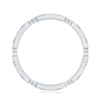 Certified Lab Grown Blue Sapphire Diamond Eternity Ring for Anniversary