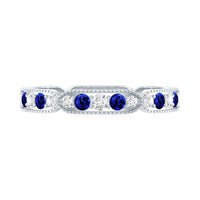 Certified Lab Grown Blue Sapphire Diamond Eternity Ring for Anniversary