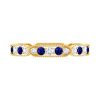 Certified Lab Grown Blue Sapphire Diamond Eternity Ring for Anniversary