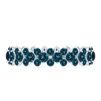 Rosec Jewels London Blue Topaz Cluster Eternity Band Ring with multiple blue topaz stones in a continuous circle design