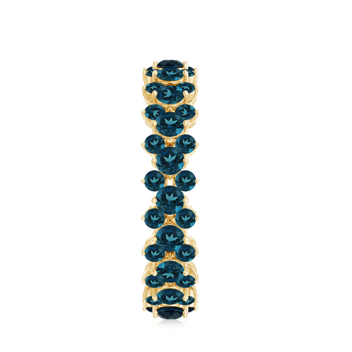 London Blue Topaz Cluster Eternity Band Ring by Rosec Jewels, showcasing a sparkling blue topaz cluster set in a sleek ring design.