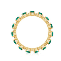 Certified Vintage Style Lab Grown Emerald Wedding Band