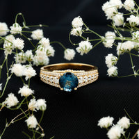 2 Carat London Blue Topaz Statement Engagement Ring with Side Stones