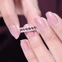 Natural Baguette Ruby Half Eternity Band with Diamond