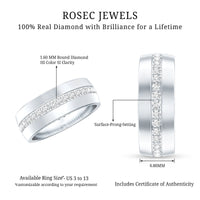 Certified Diamond Wide Wedding Band Ring