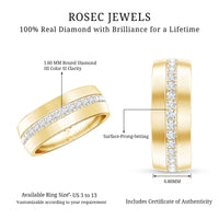 Certified Diamond Wide Wedding Band Ring