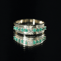 Real Diamond and Emerald Anniversary Ring for Women