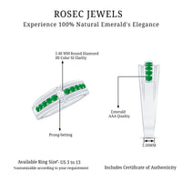 Real Diamond and Emerald Anniversary Ring for Women