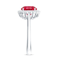 Lab Created 8MM Ruby Halo Engagement Ring with Diamonds
