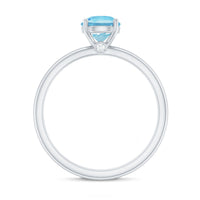 Natural Aquamarine Promise Ring with Surprise Diamond