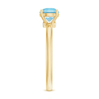 Natural Aquamarine Promise Ring with Surprise Diamond