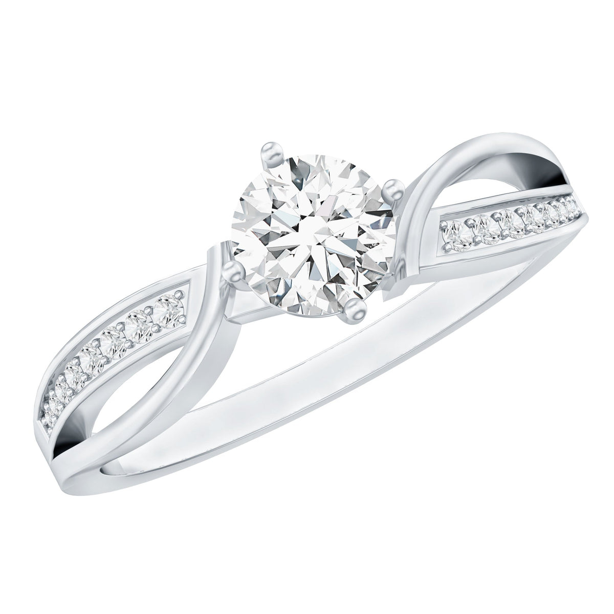 Certified Moissanite Infinity Engagement Ring for Women