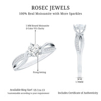 Certified Moissanite Infinity Engagement Ring for Women
