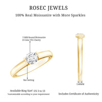 Bar Set Moissanite Solitaire Promise Ring