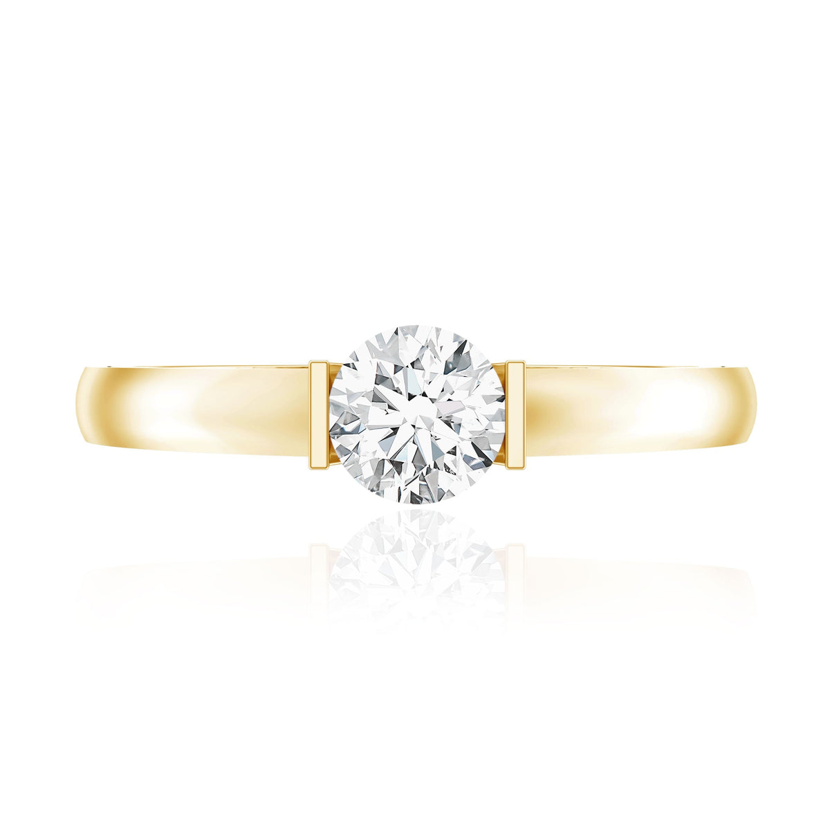 Bar Set Moissanite Solitaire Promise Ring