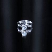 6 MM Certified Aquamarine Solitaire Promise Ring with Diamond
