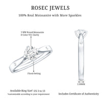 Floral Set Moissanite Solitaire Promise Ring for Her