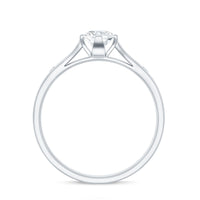 Floral Set Moissanite Solitaire Promise Ring for Her