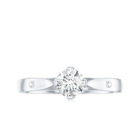 Floral Set Moissanite Solitaire Promise Ring for Her