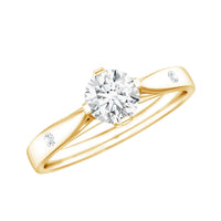 Floral Set Moissanite Solitaire Promise Ring for Her