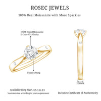 Floral Set Moissanite Solitaire Promise Ring for Her