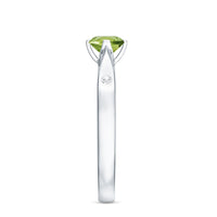 Natural 0.5 Carat Peridot Promise Ring with Diamond