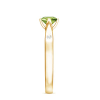 Natural 0.5 Carat Peridot Promise Ring with Diamond