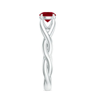 Natural Ruby Solitaire Ring in Crossover Shank