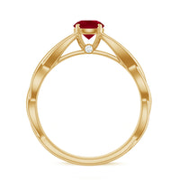 Natural Ruby Solitaire Ring in Crossover Shank