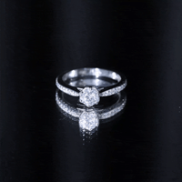 Lotus Basket Set Moissanite Solitaire Engagement Ring for Women
