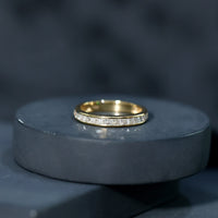 Princess Cut Moissanite Half Eternity Band Ring in Channel Setting