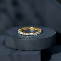 Prong Set Moissanite Eternity Wedding Band Ring for Women
