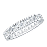 Princess Cut Moissanite Eternity Band Ring in Channel Setting