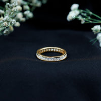 Princess Cut Moissanite Eternity Band Ring in Channel Setting