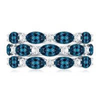 Natural London Blue Topaz and Diamond Statement Ring