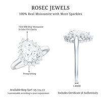 Certified Pear Cut Engagement Ring With Moissanite