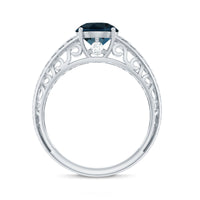 1.3 Carat Round London Blue Topaz Solitaire Engagement Ring with Certificate