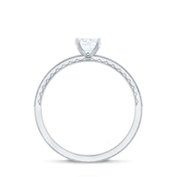 0.5 Carat  Moissanite Solitaire Engagement Ring with Milgrain