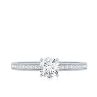 0.5 Carat  Moissanite Solitaire Engagement Ring with Milgrain